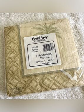 Vintage Waverly Rainforest Palm Tree Sealed 16 Pack Napkins